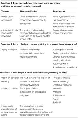 Visual Sensory Experiences From the Viewpoint of Autistic Adults